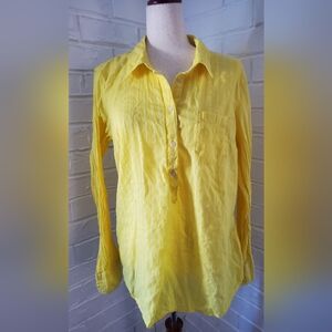 Merona Yellow Striped Linen Shirt , Size XL , 100% Cotton